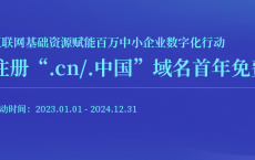 互联网基础资源赋能百万中小企业数字化行动 注册“.cn/.中国”